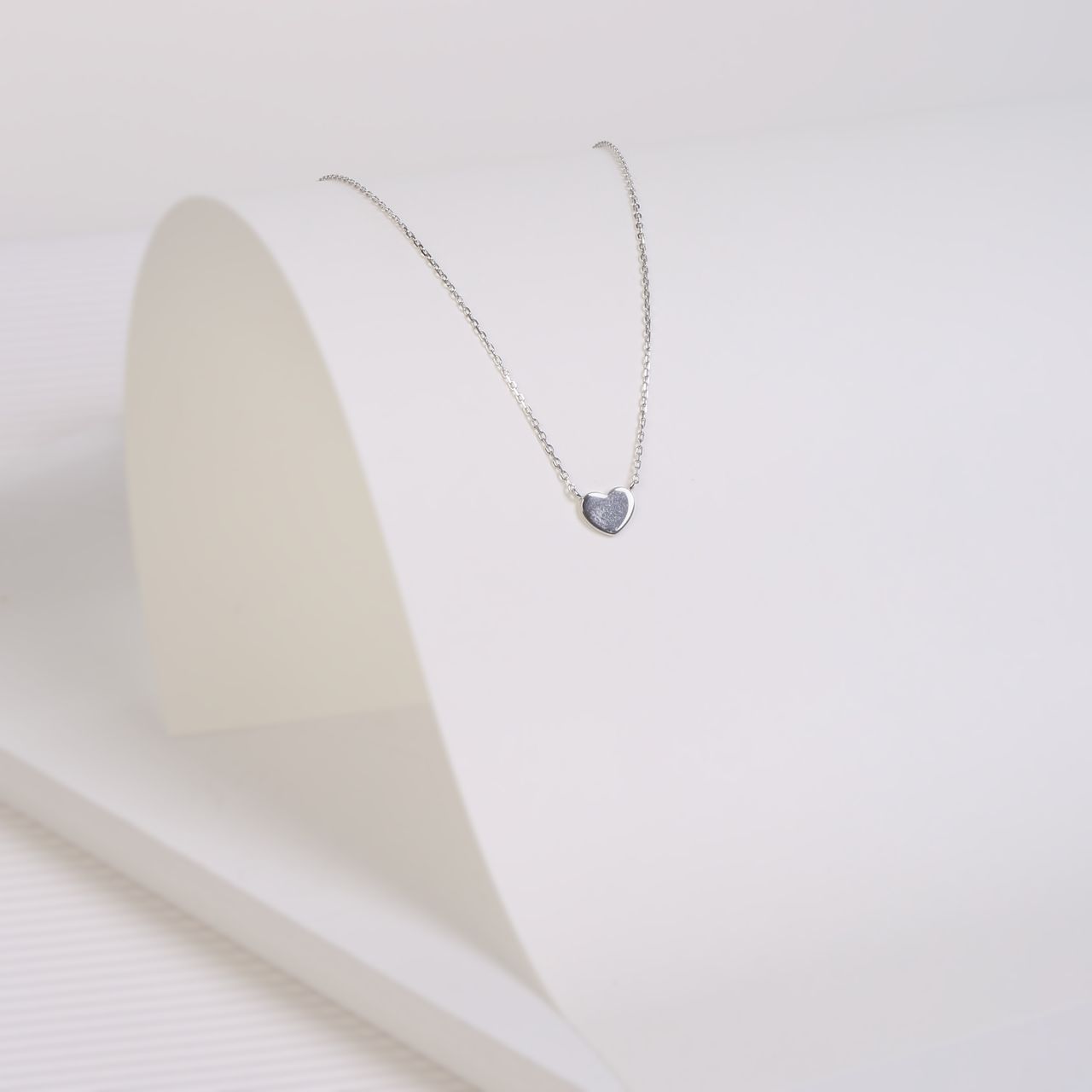 Zilveren ketting&hanger hart