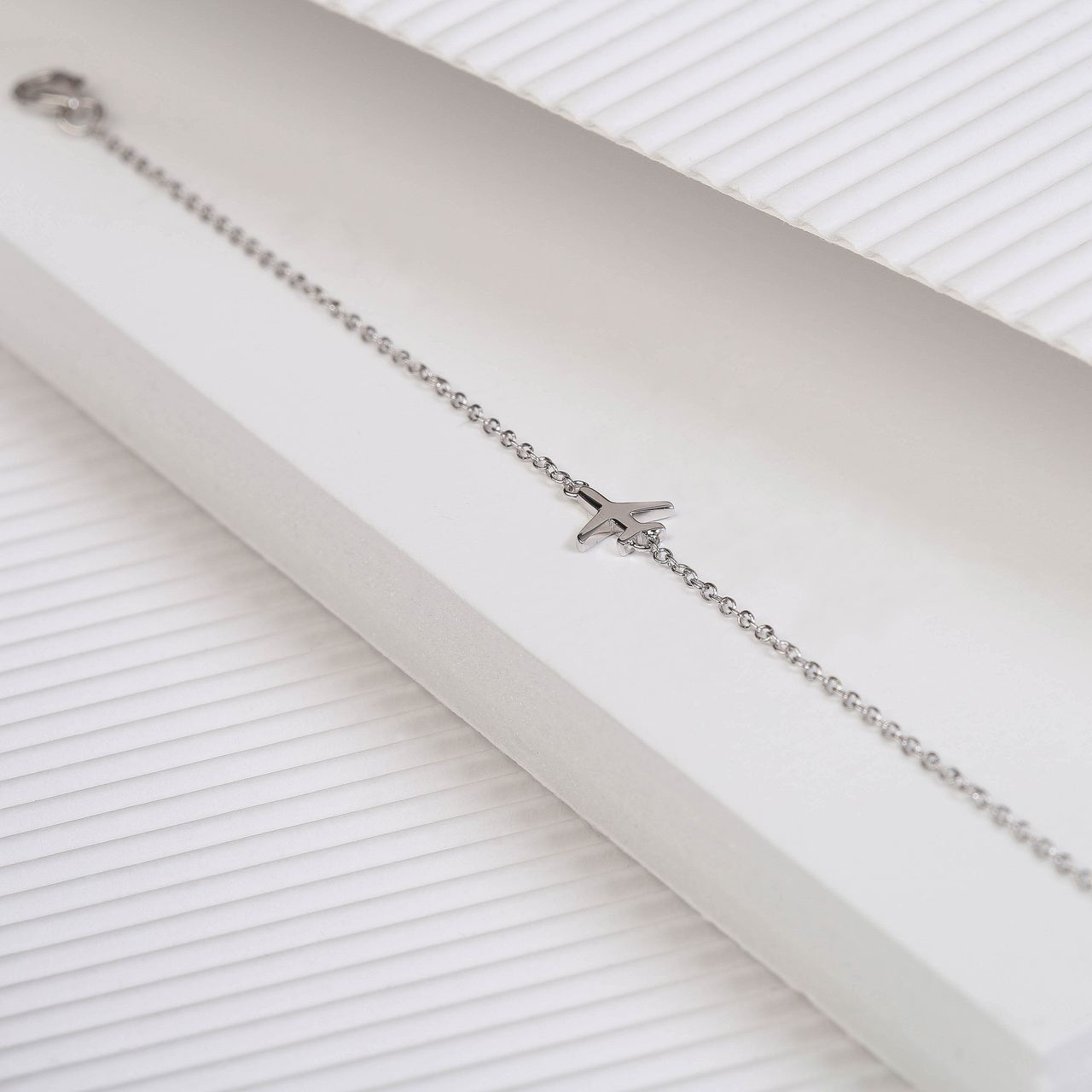 Zilveren armband vliegtuig