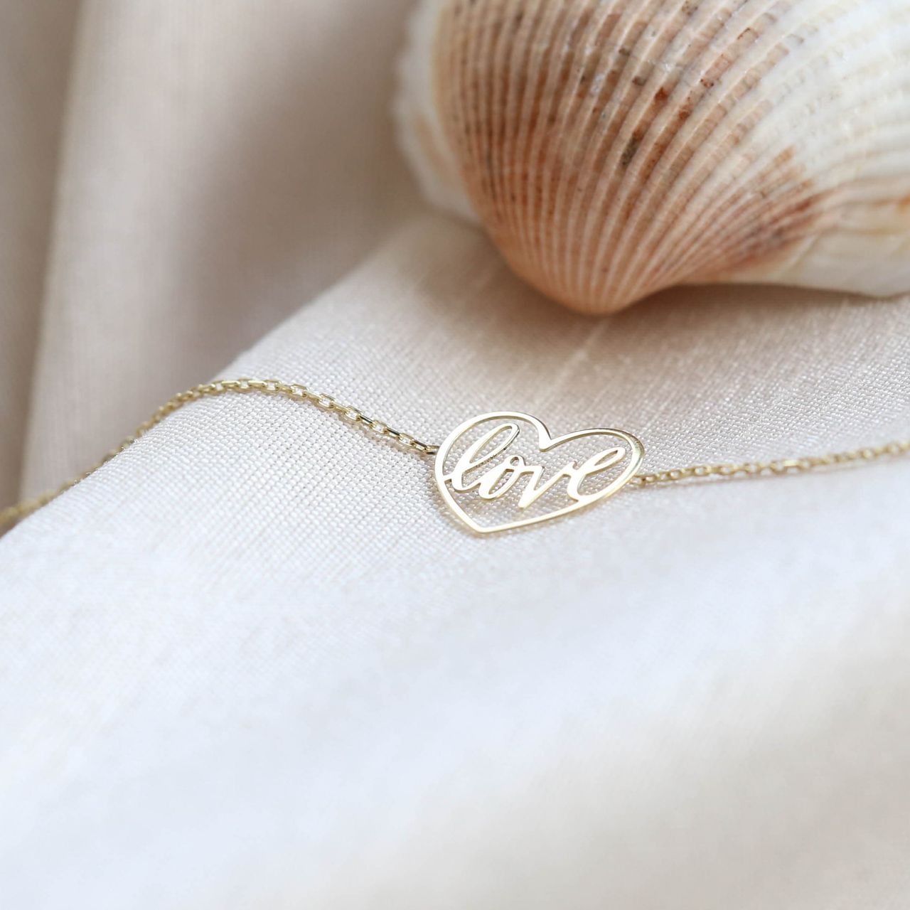 Armband mit Herz "Love", 375 Gold