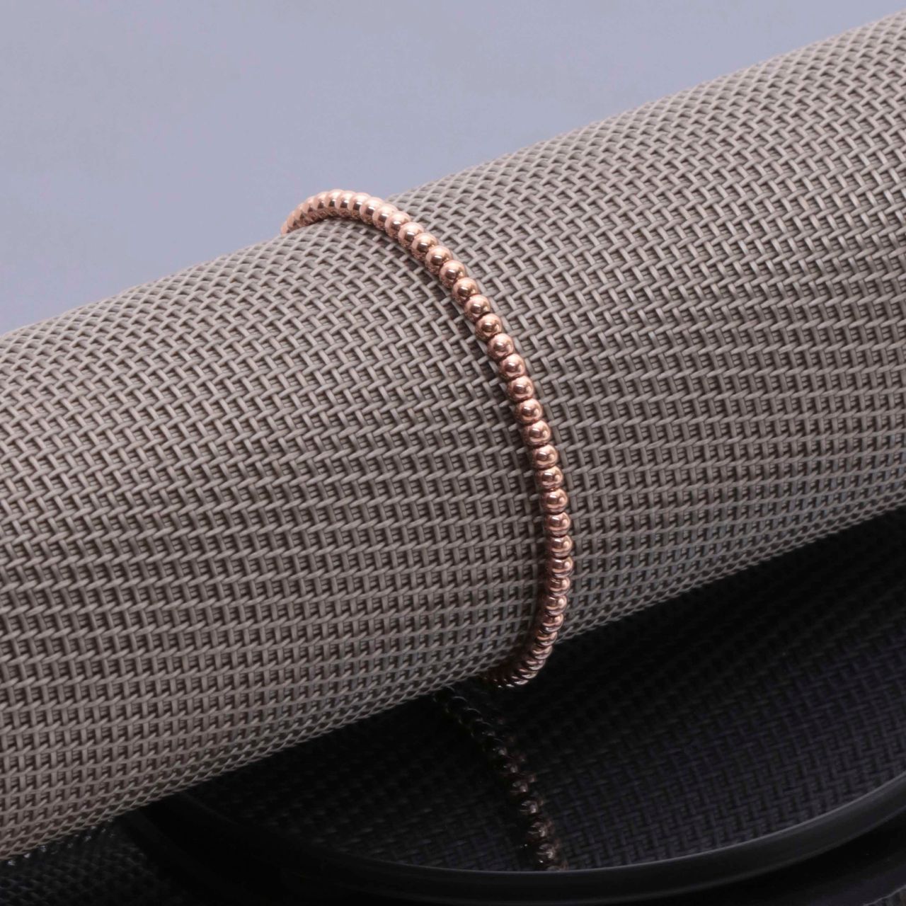 Gerecycleerd stainless steel armband rose bol