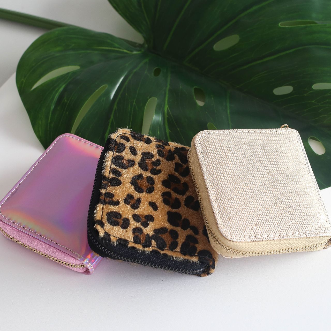 Goudkleurige portemonnee met glitter