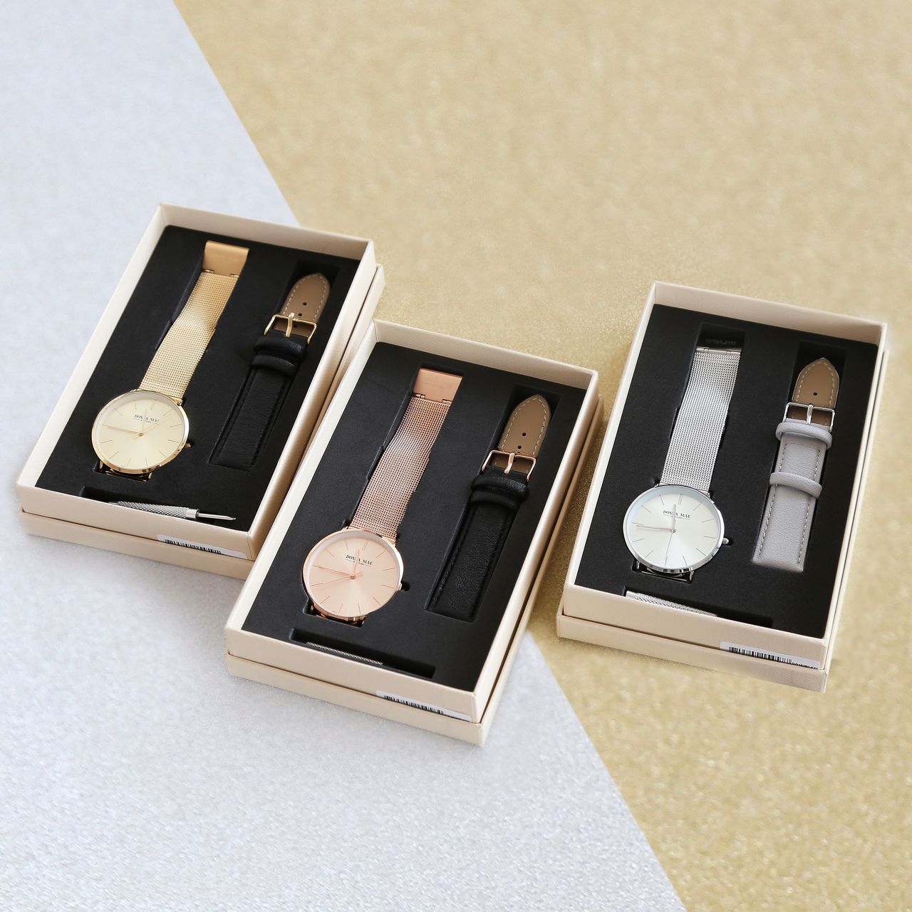 Donna Mae Cadeau Set Dames Horloge Zilverkleurig met gratis horlogeband