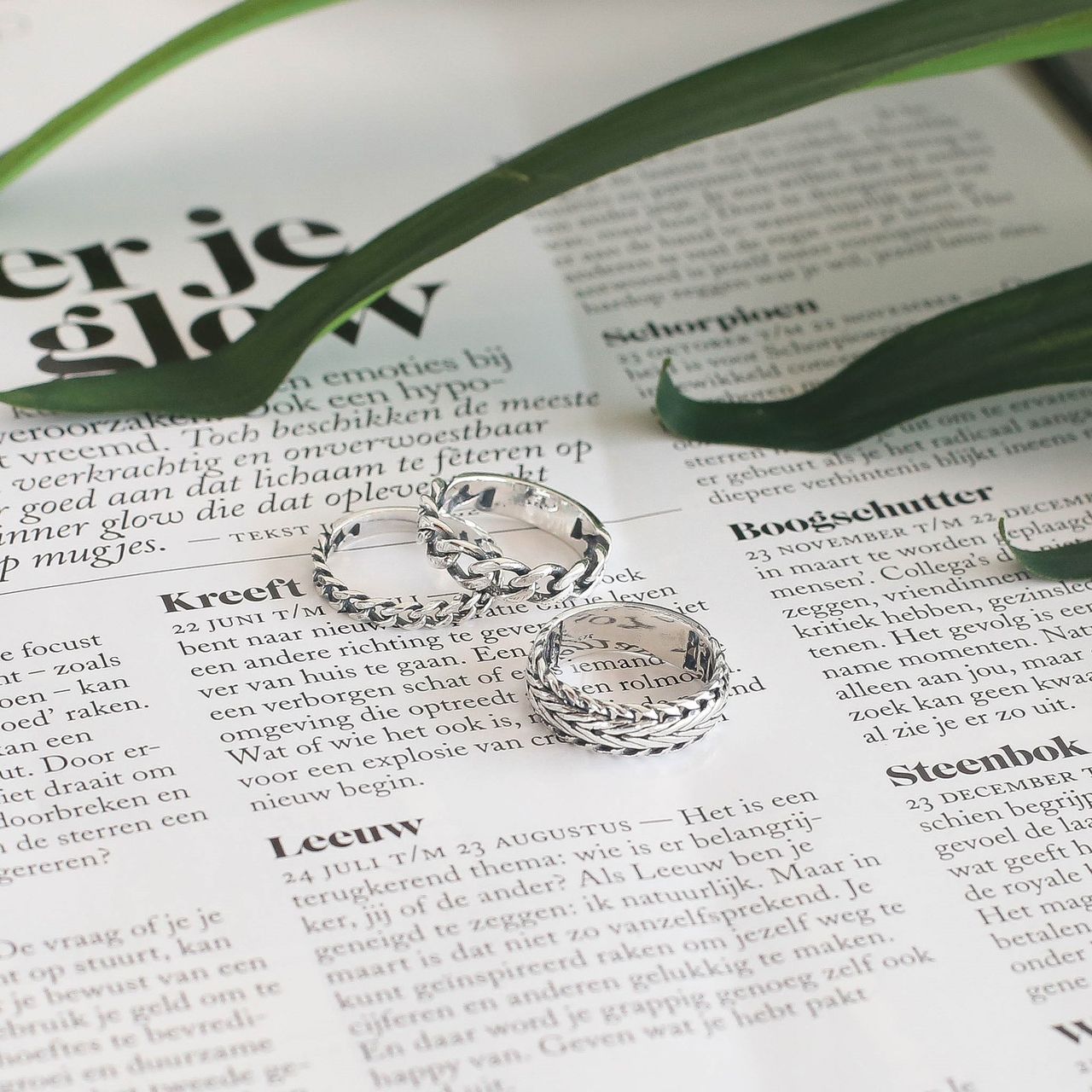 Zilveren ring Bali gourmetschakel