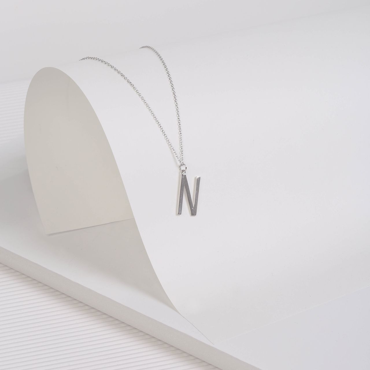 Zilveren ketting&hanger alfabet