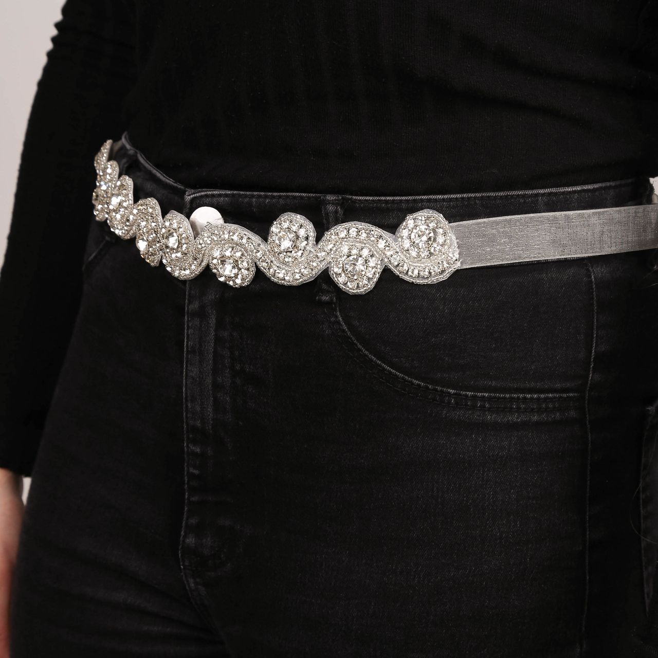 Plated haarsieraad met steentjes voor dames