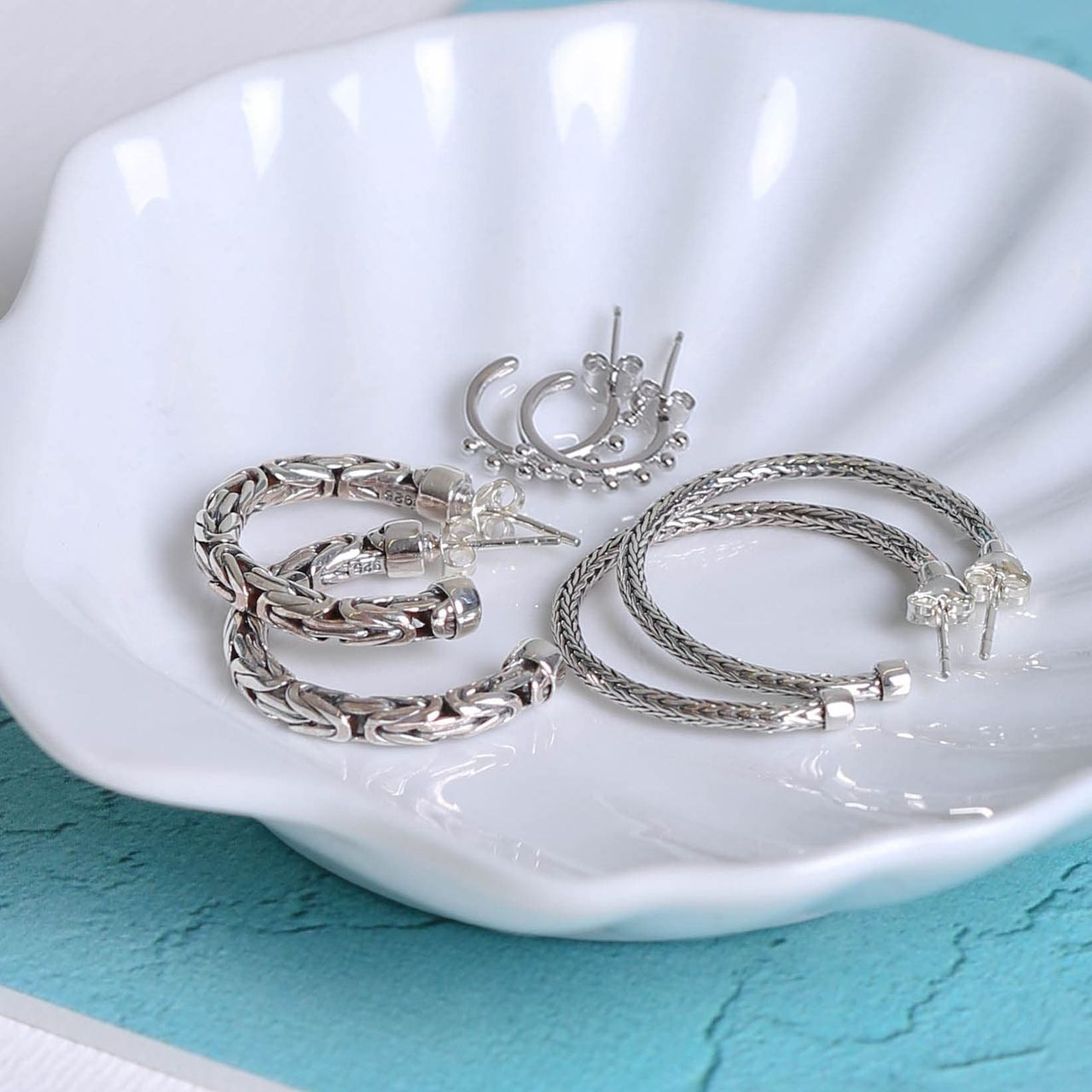 Ohrringe, 925 Silber, Spigaglied, 30 mm