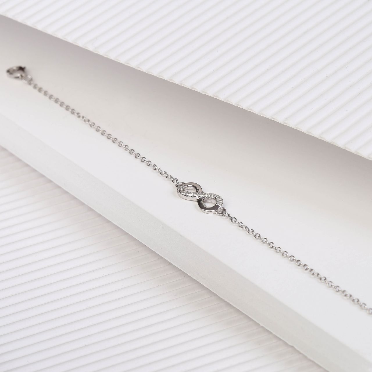 Armband, 925 Silber, Infinity-Zeichen und Zirkonia