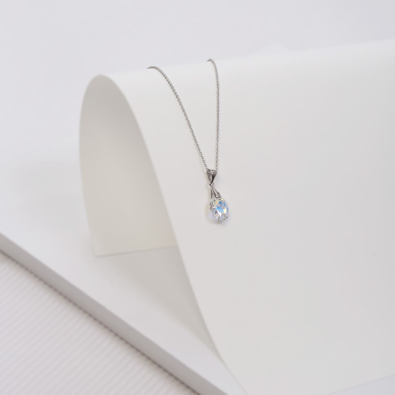 Zilveren set kristal AB