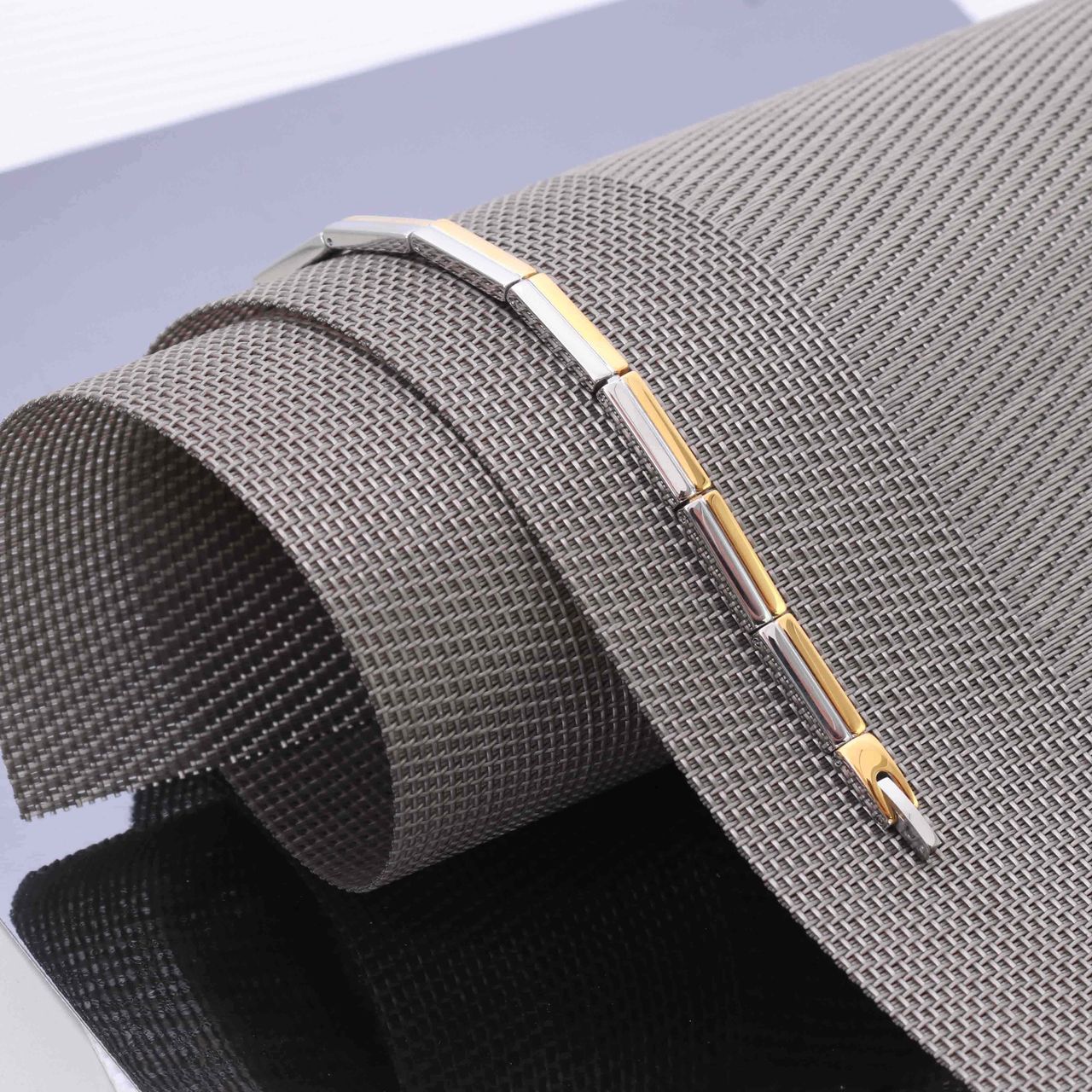 Stalen armband staal/gold