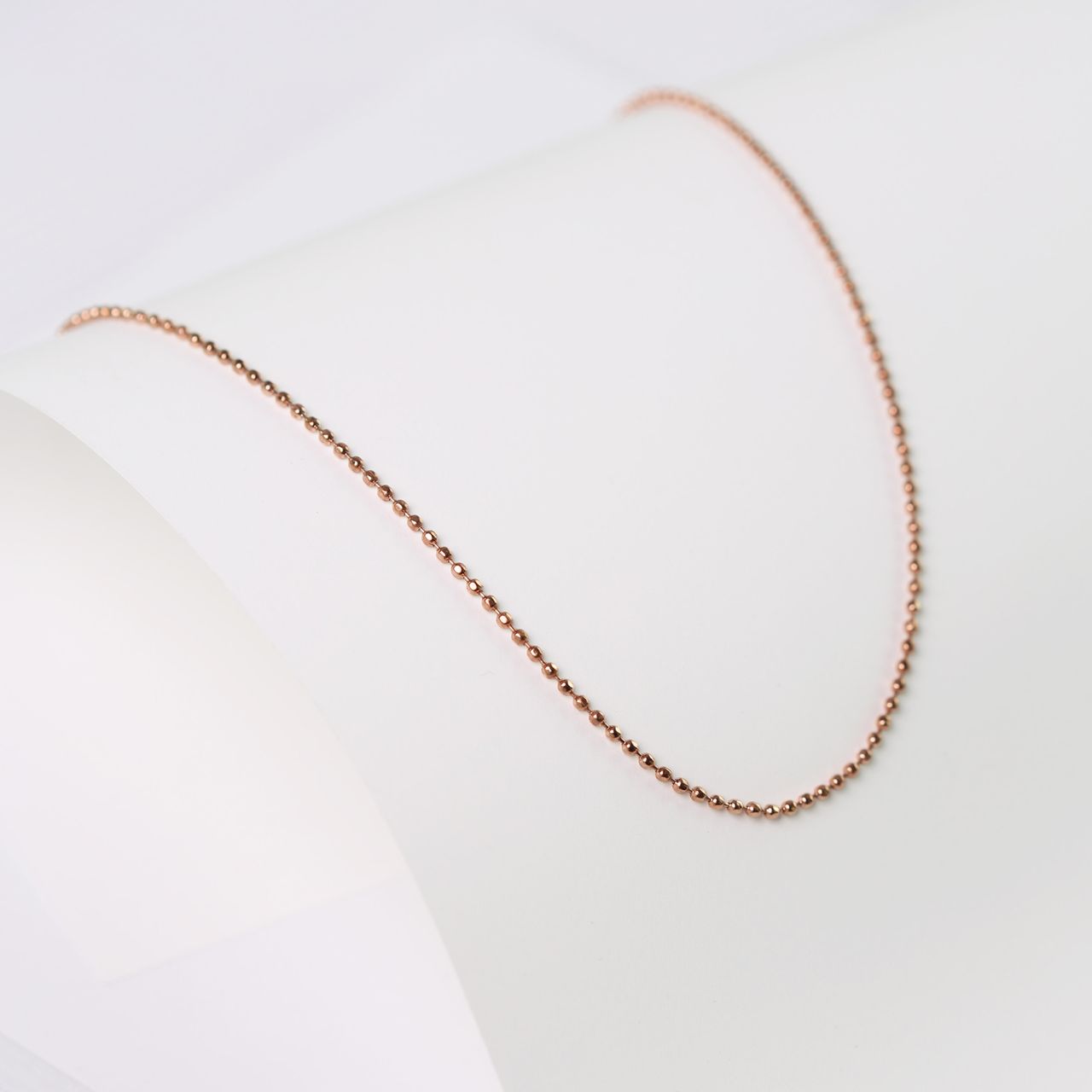 Stainless steel roséplated basisketting 80cm voor dames