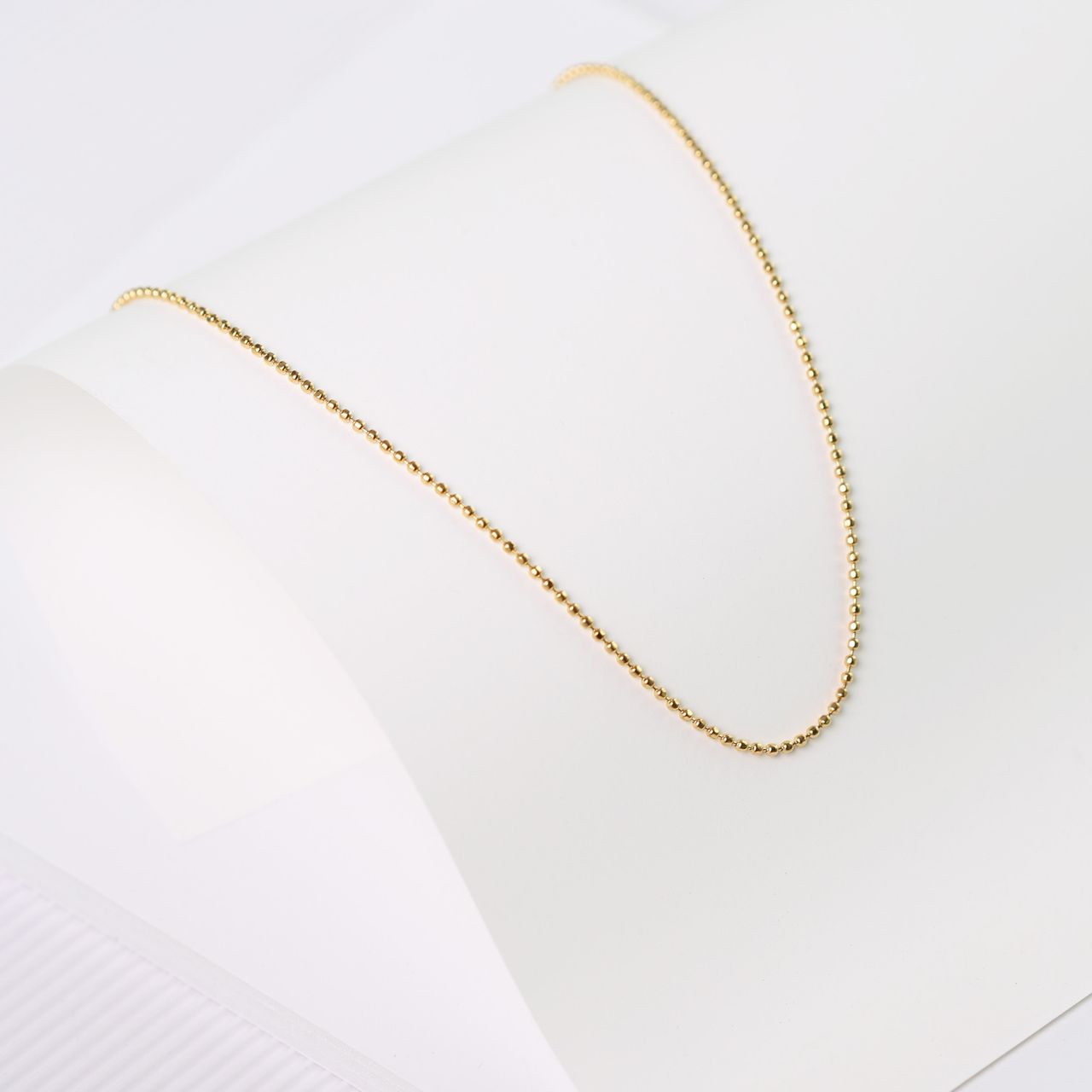 Stalen goldplated basisketting 80cm voor dames