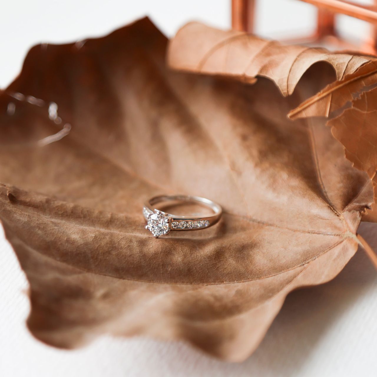 Weißer Solitär-Ring, 375 Gold, mit Zirkonia