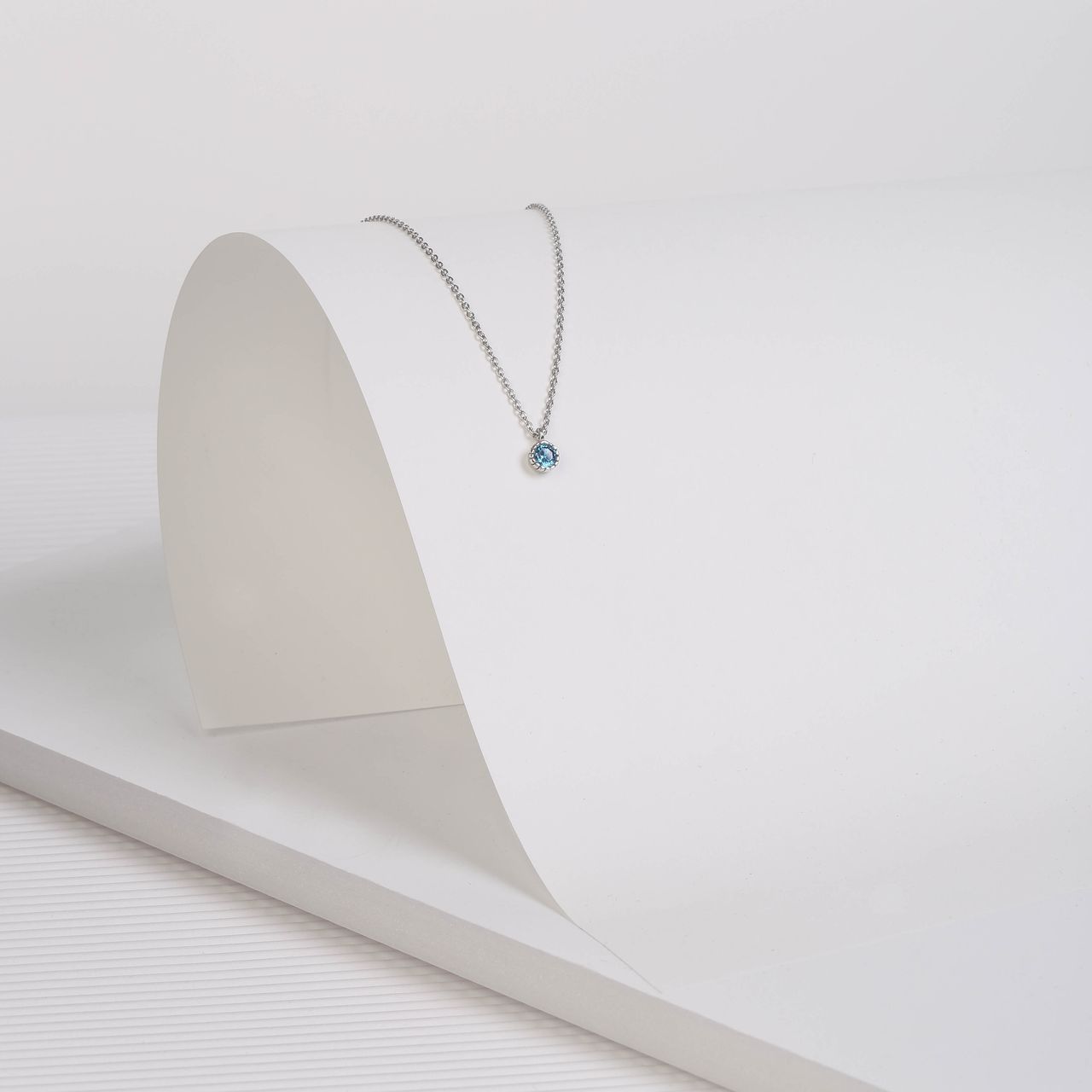 Kette & Anhänger, 925 Silber, Geburtsstein