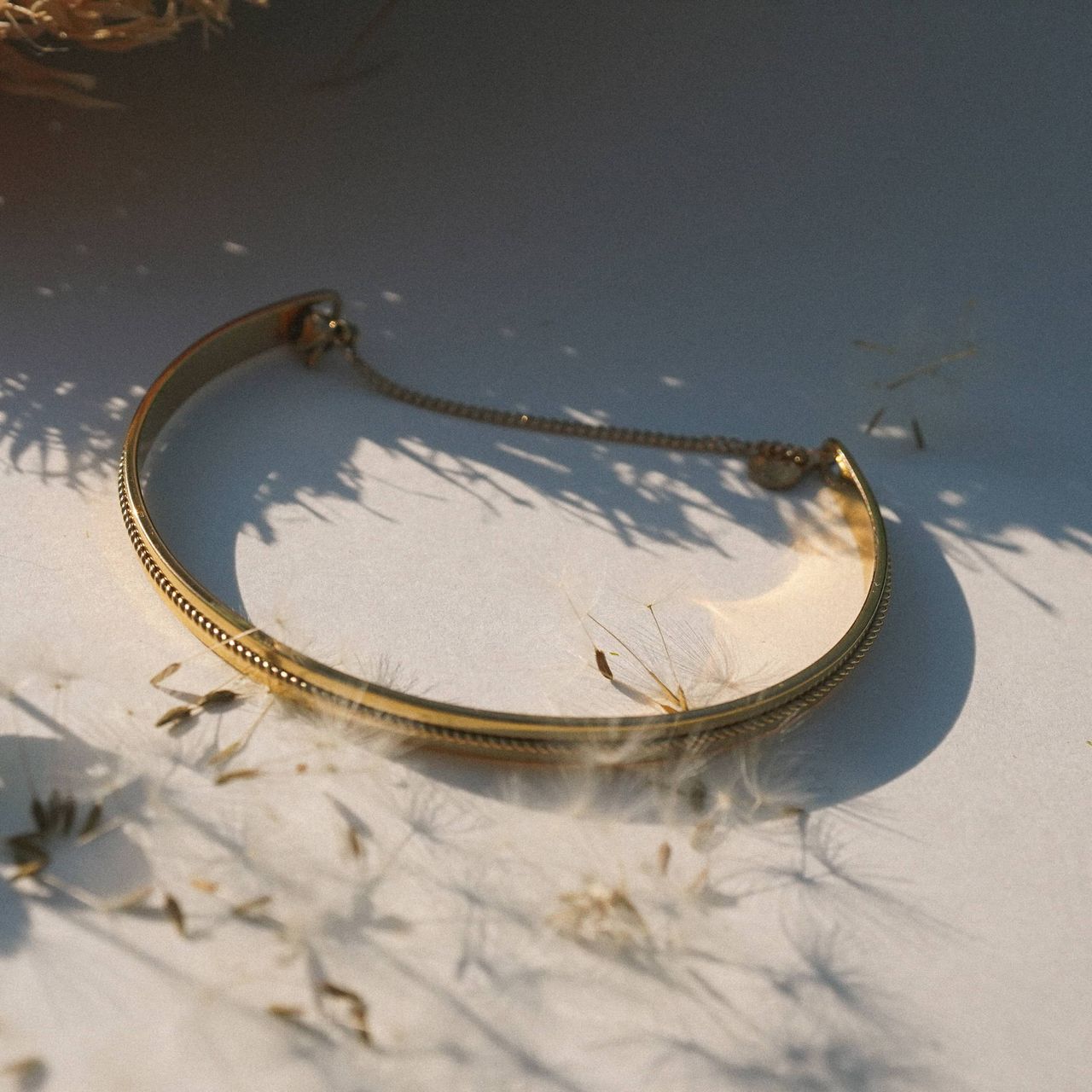 Stainless steel goldplated bangle met plating voor dames