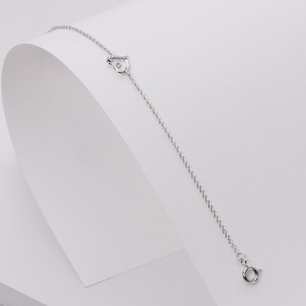 Armband, 925 Silber, Herz mit Zirkonia
