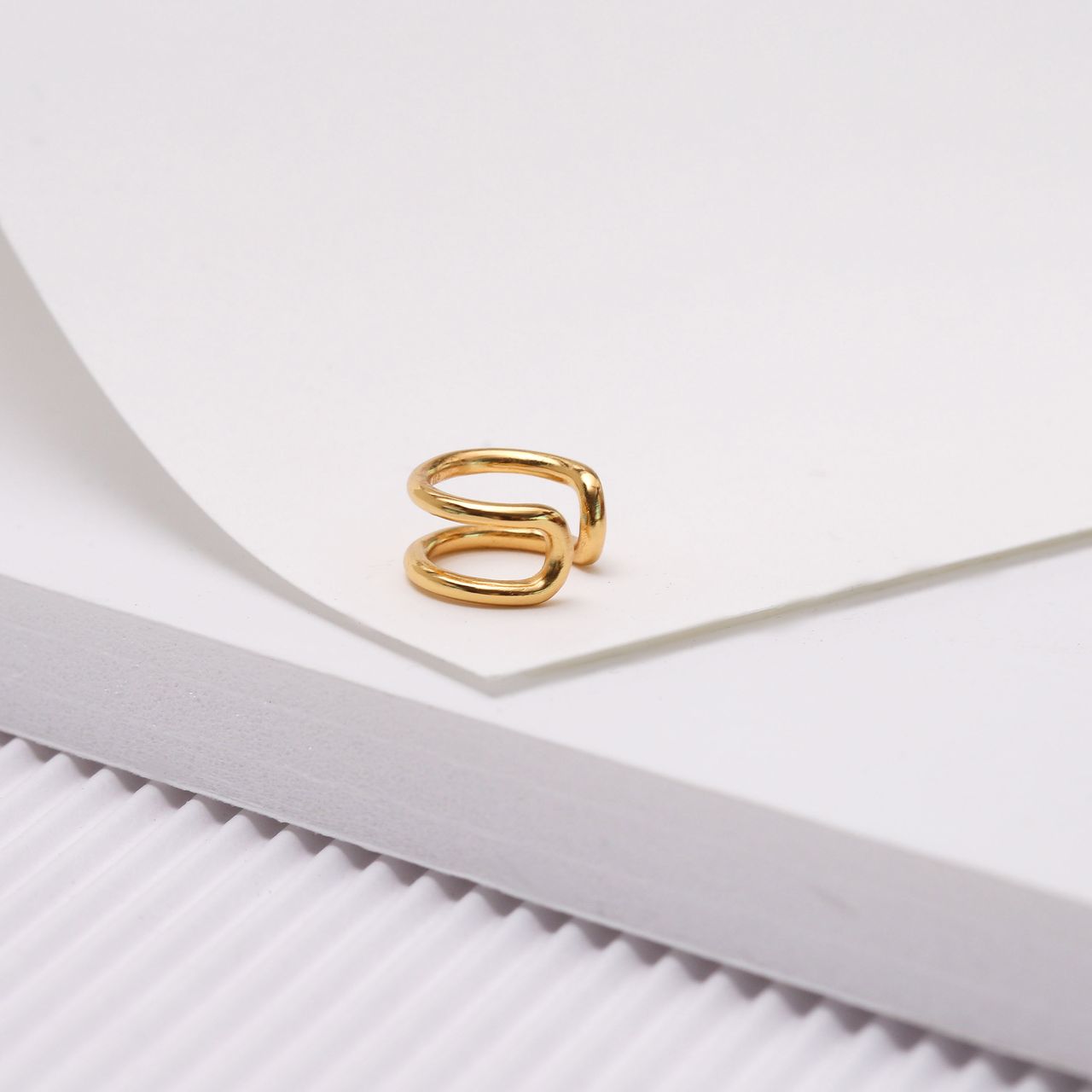 Zilveren goldplated earcuff voor dames