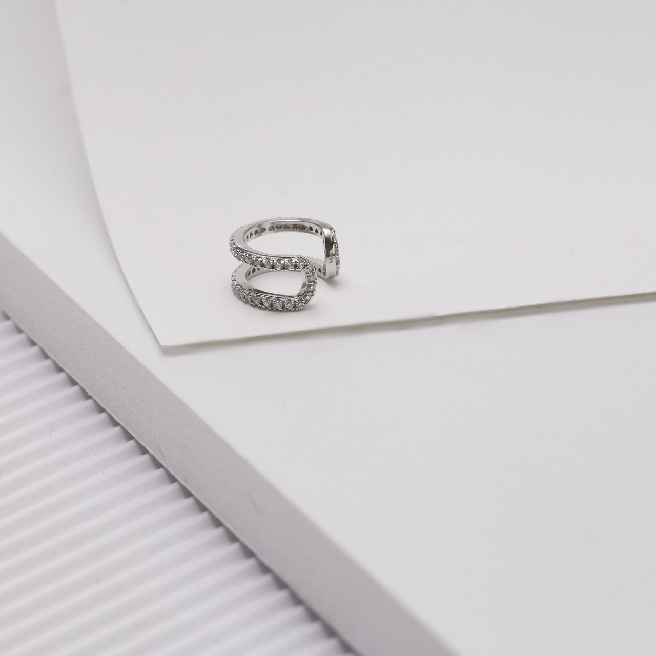 Ohrklemme, 925 Silber, doppelt, mit Zirkonia