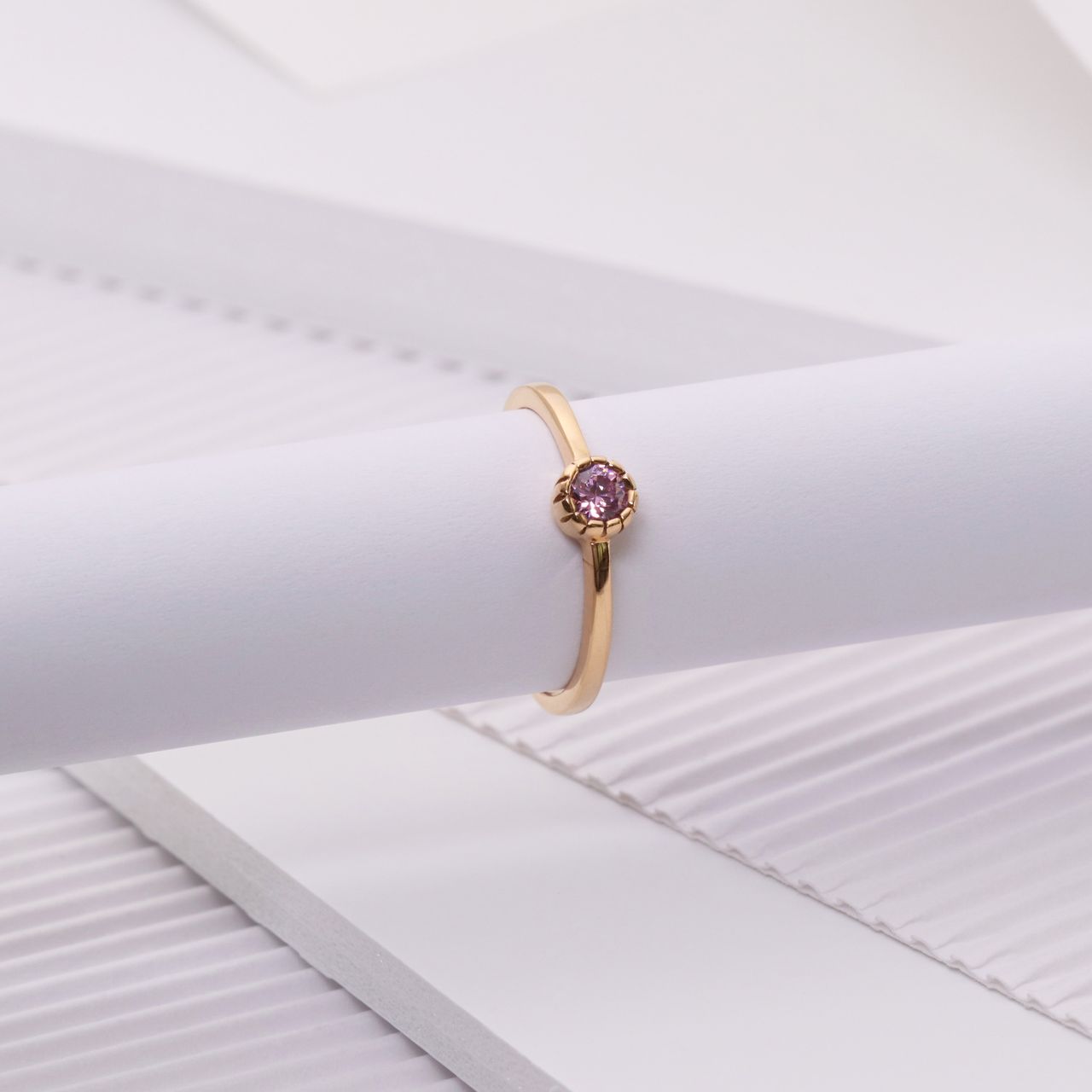 Zilveren ring goldplated geboortesteen