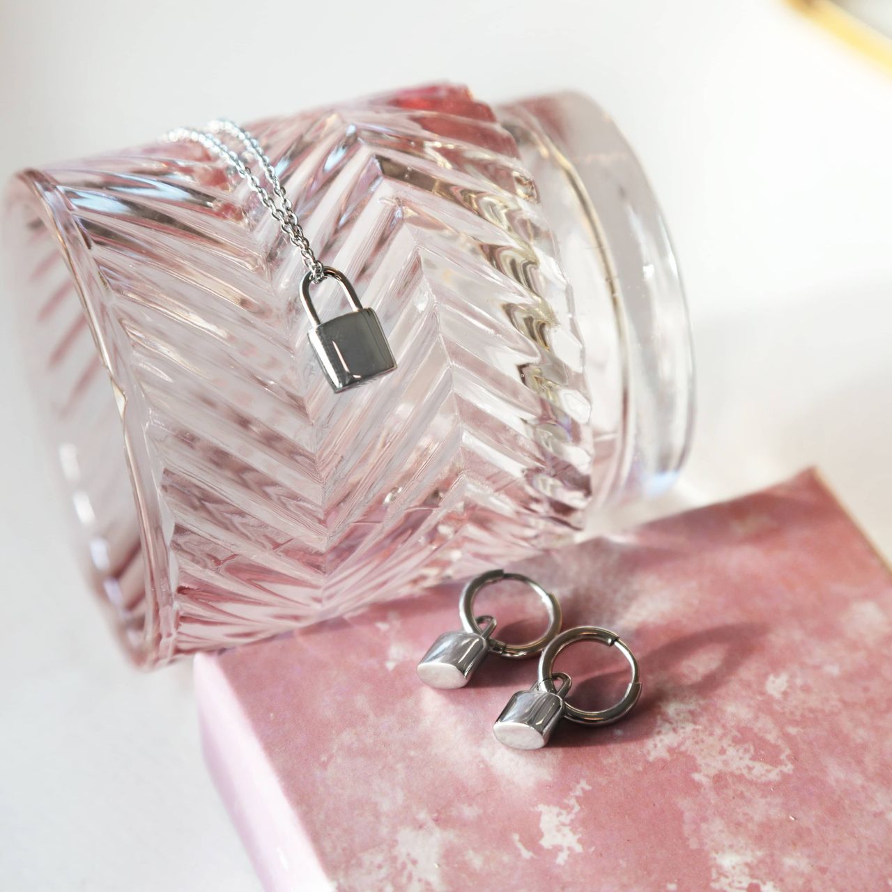 Stainless steel ketting&hanger slotje voor dames