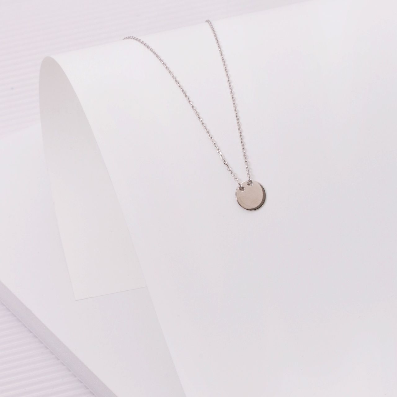 Zilveren ketting&hanger graveer disc