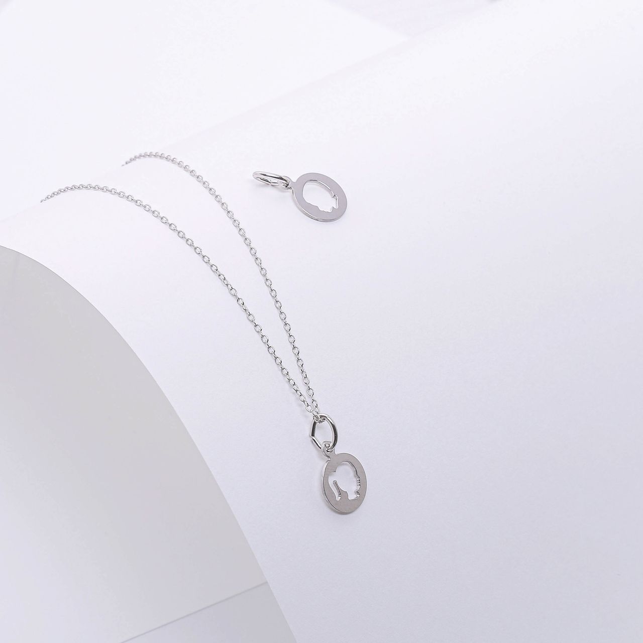 Anhänger, 925 Silber, Mädchenkopf