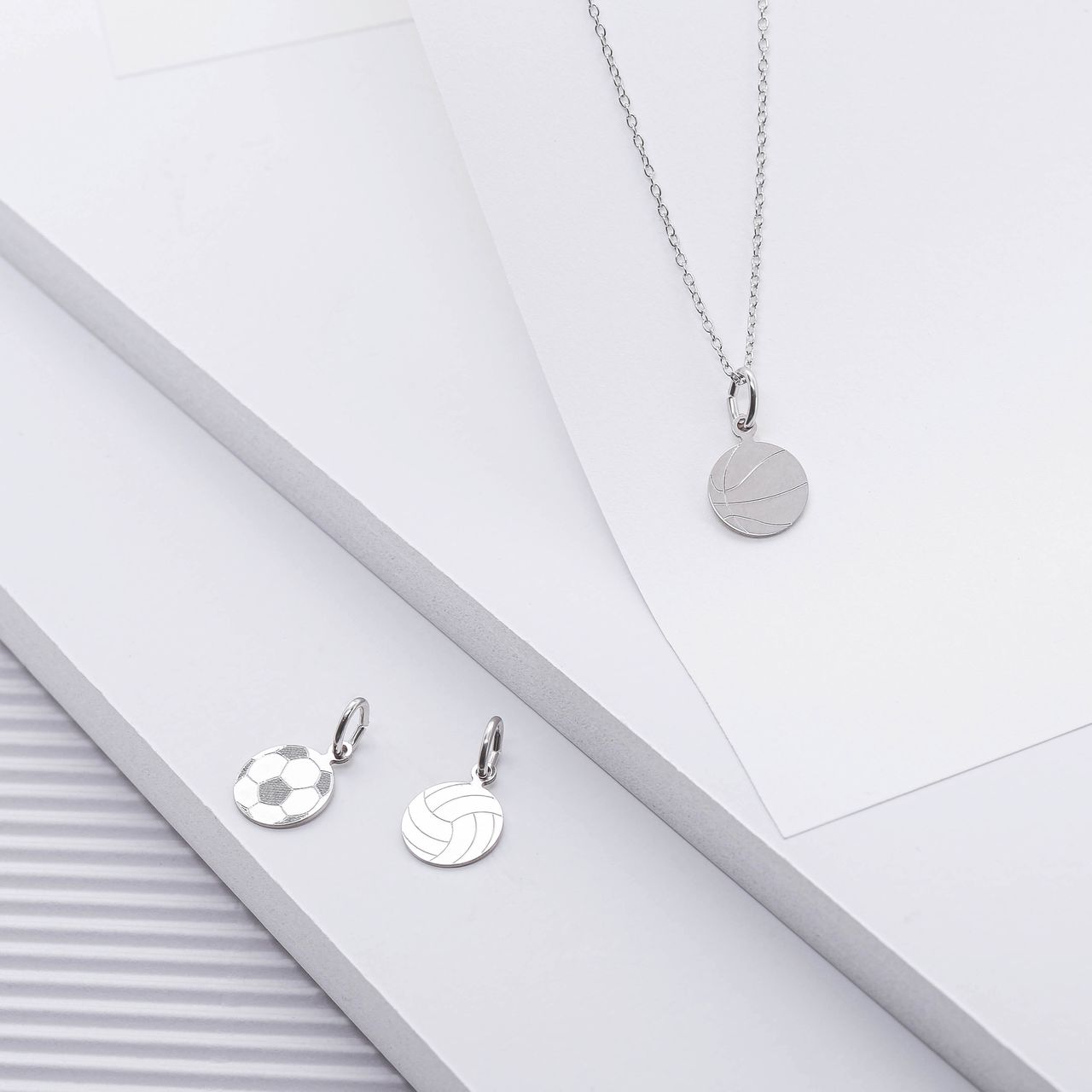 Anhänger, 925 Silber, Fußball
