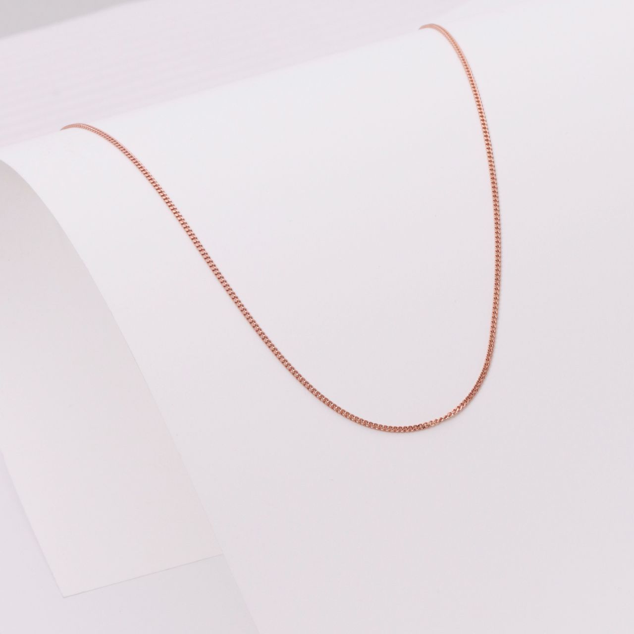 Zilveren roséplated basis ketting voor dames