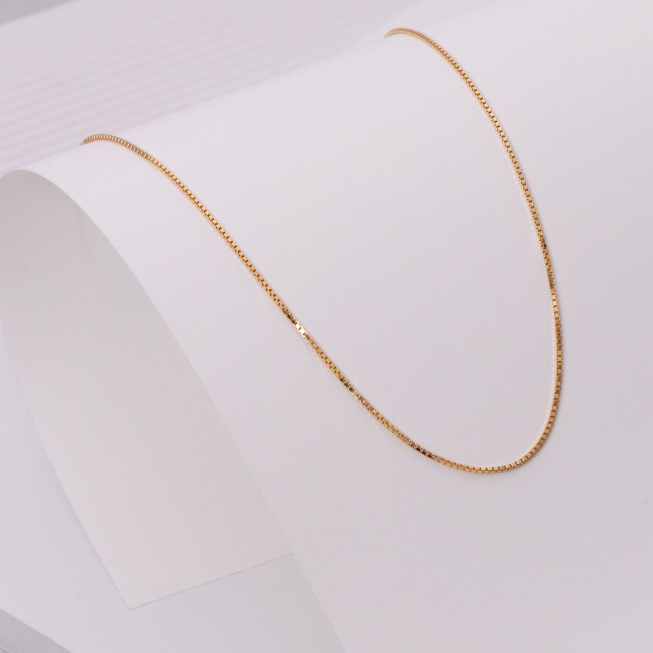 Gerecycleerd zilveren goldplated ketting venetiaan