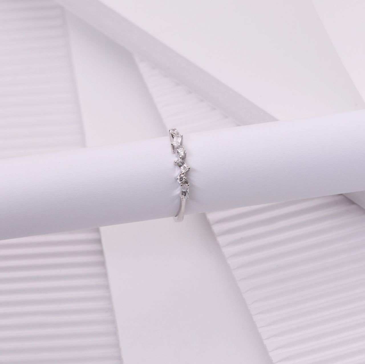 Zilveren ring baguette