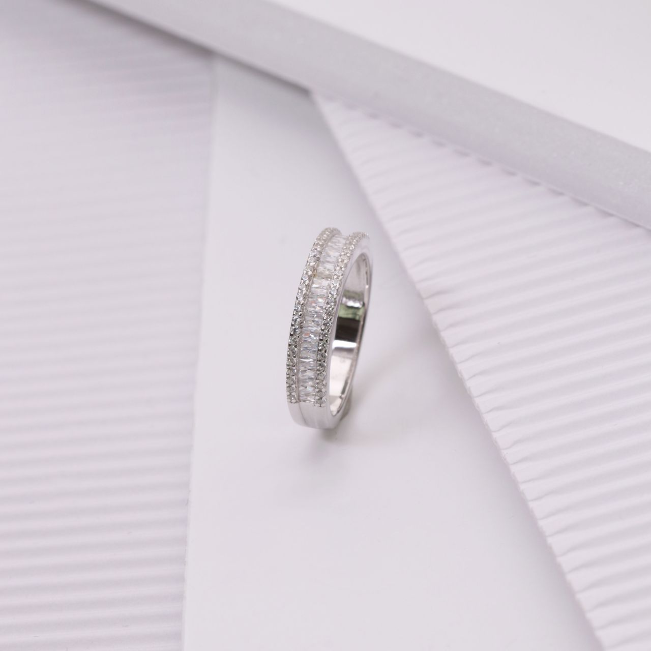 Zilveren ring baguette