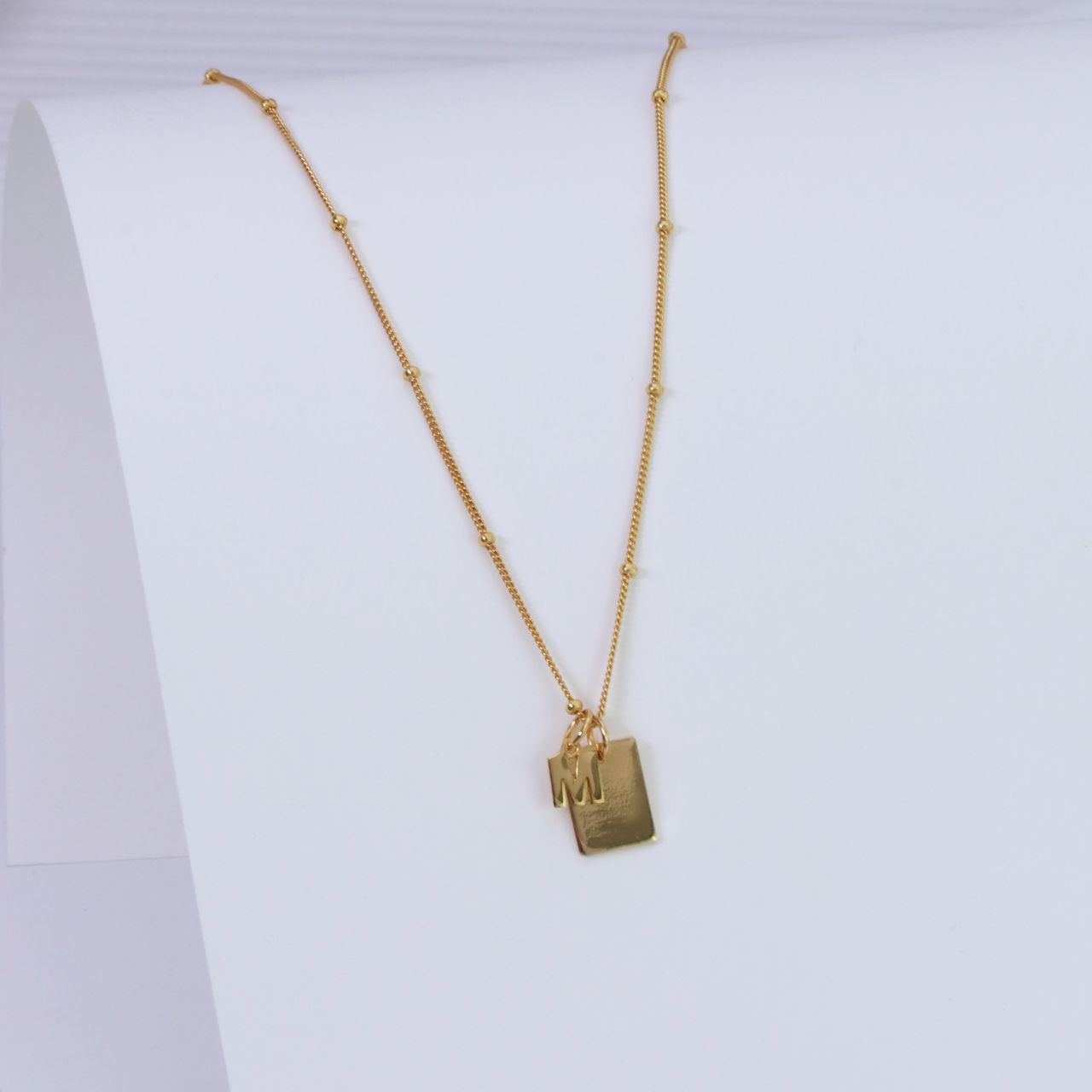 Zilveren hanger gold tag Mix&Match ketting/armband