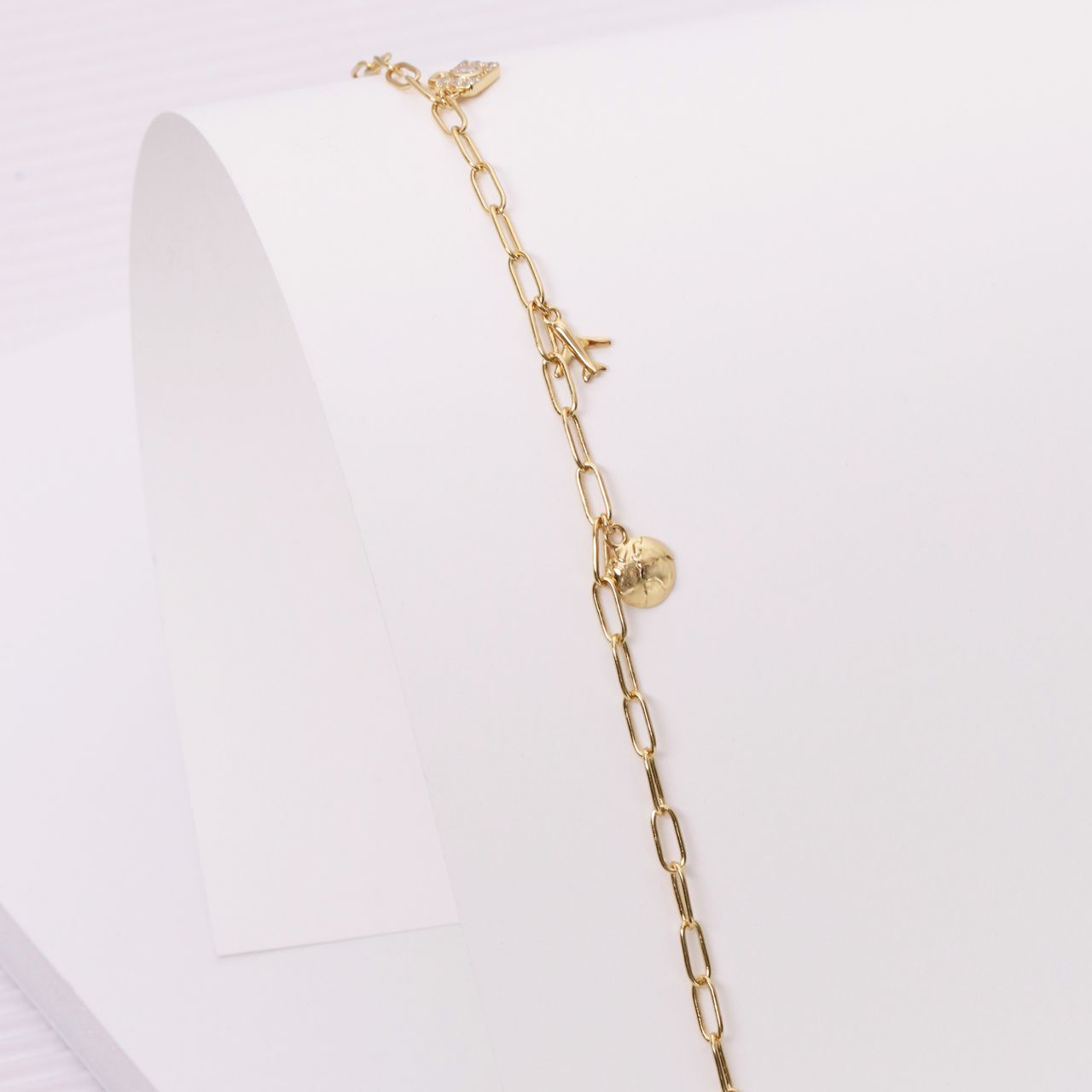 Zilveren goldplated bedelarmband travel