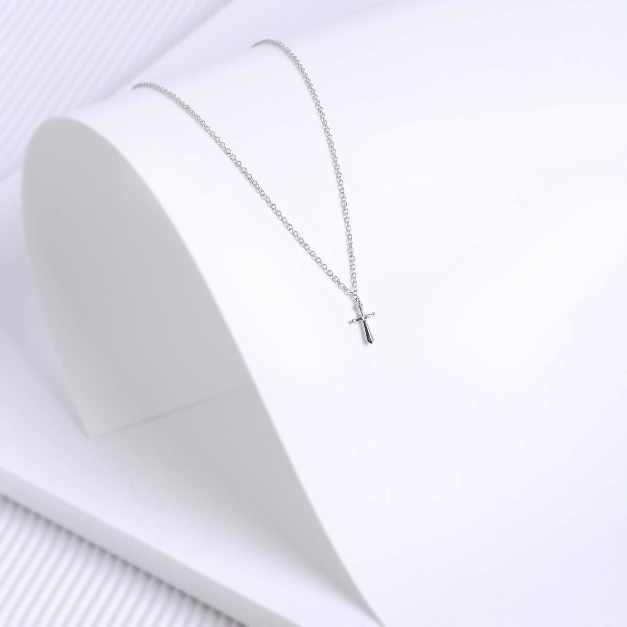Kette, 925 Silber, mit Kreuzanhänger