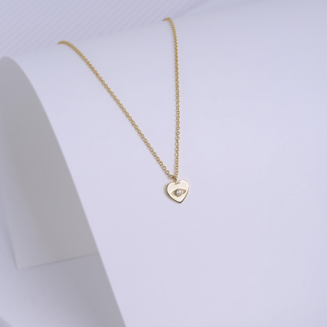 Zilveren goldplated ketting met hanger hart met zirkonia voor dames