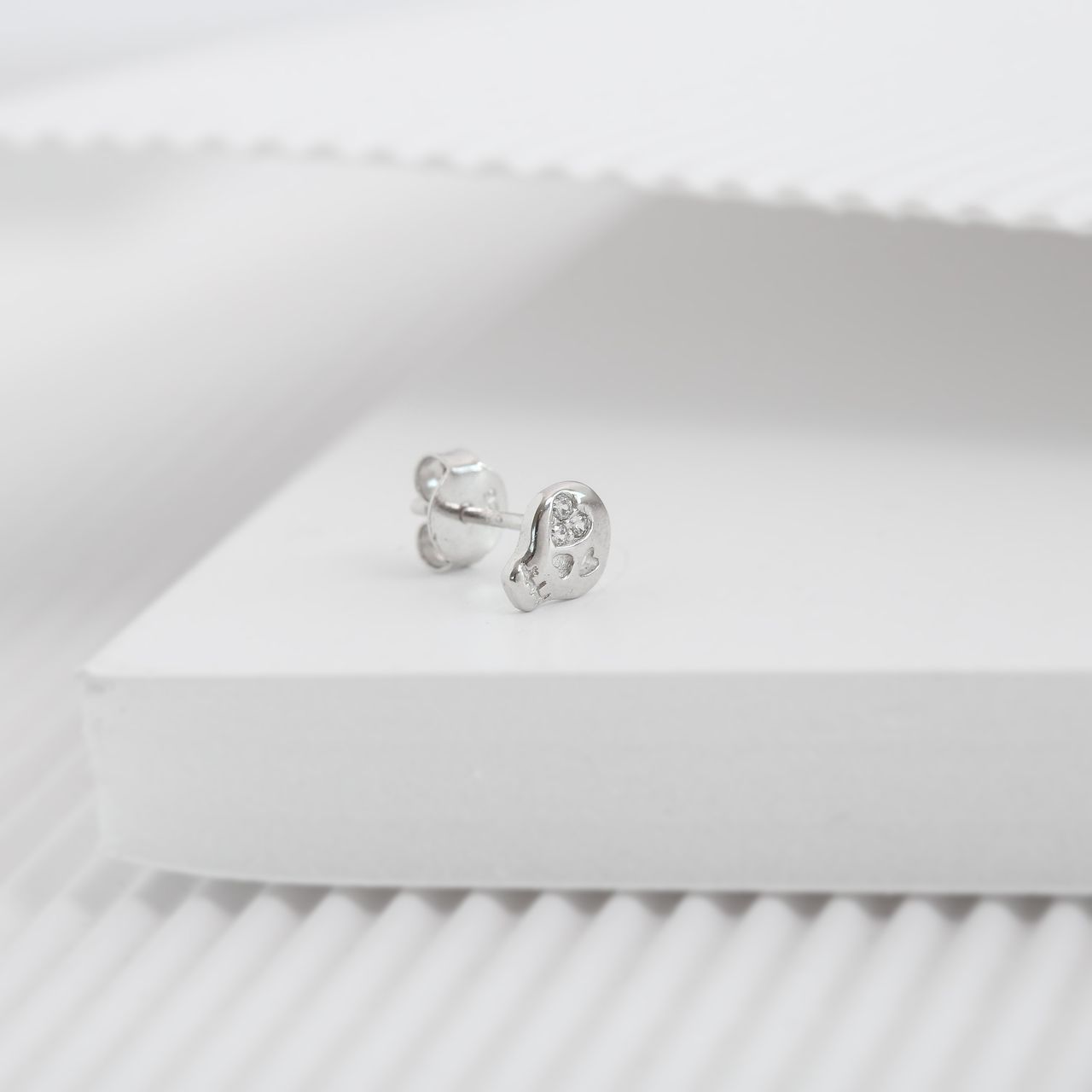 Ohrstecker, 925 Silber, Totenkopf