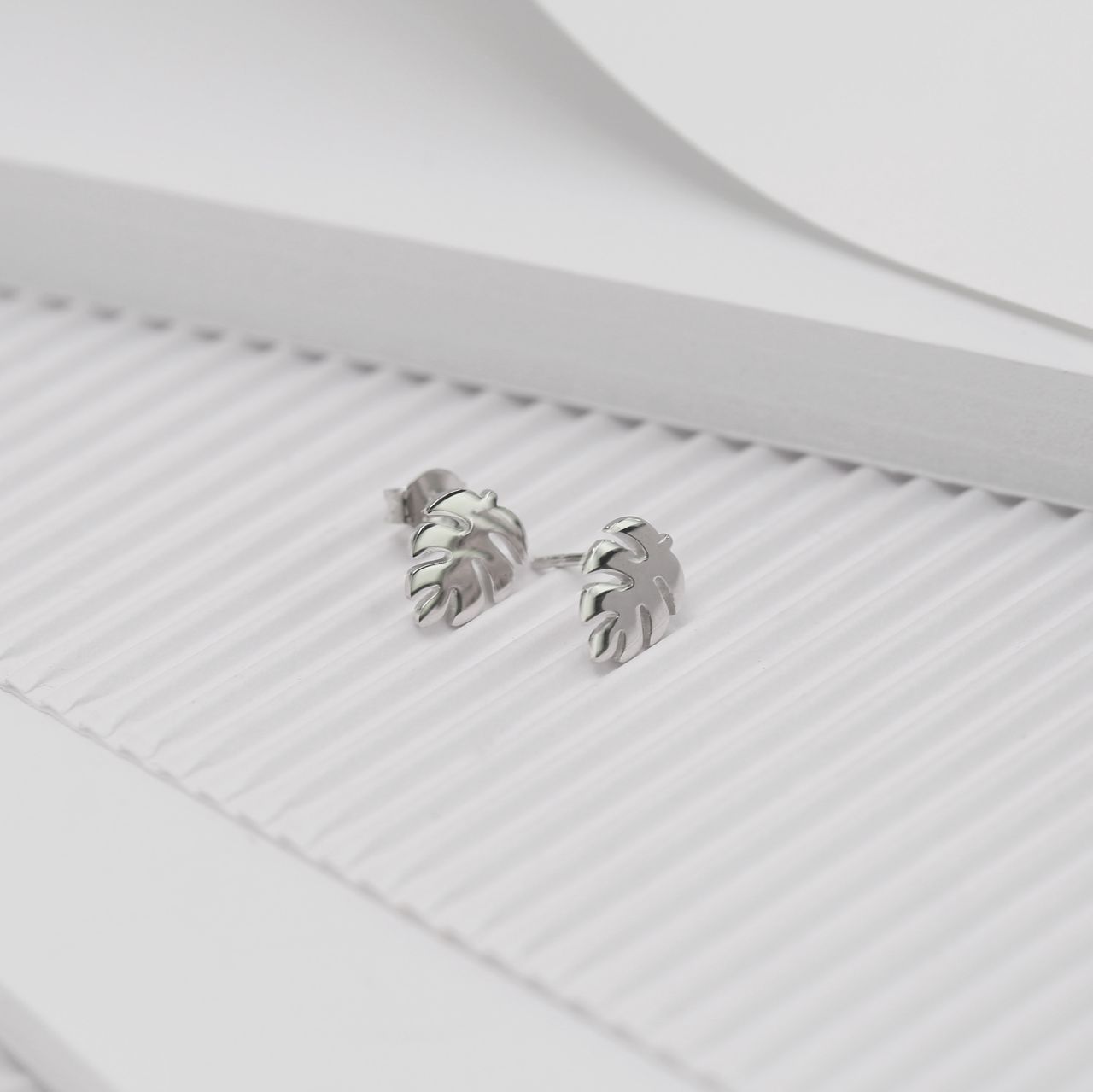 Ohrstecker, 925 Silber, Blatt