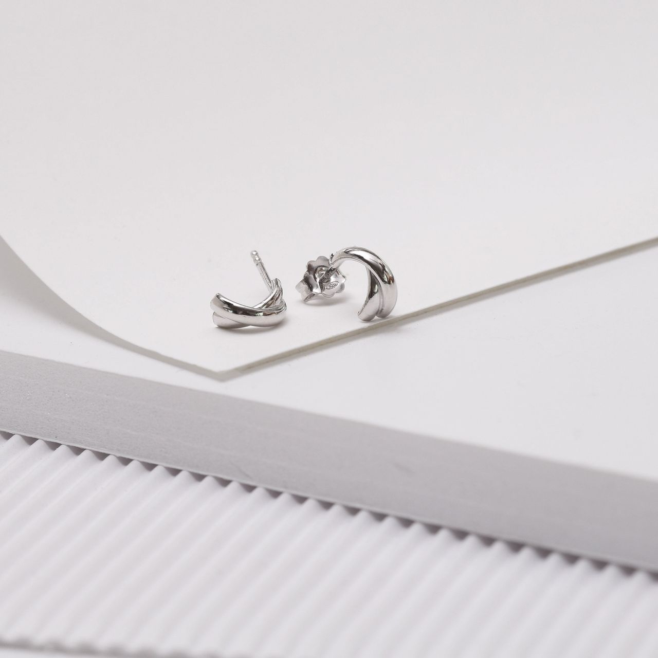 Ohrstecker, 925 Silber, doppelt