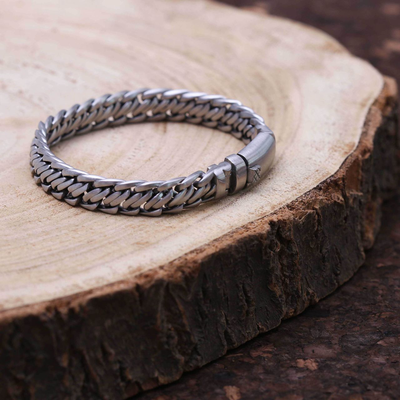Herrenarmband, Edelstahl, matt