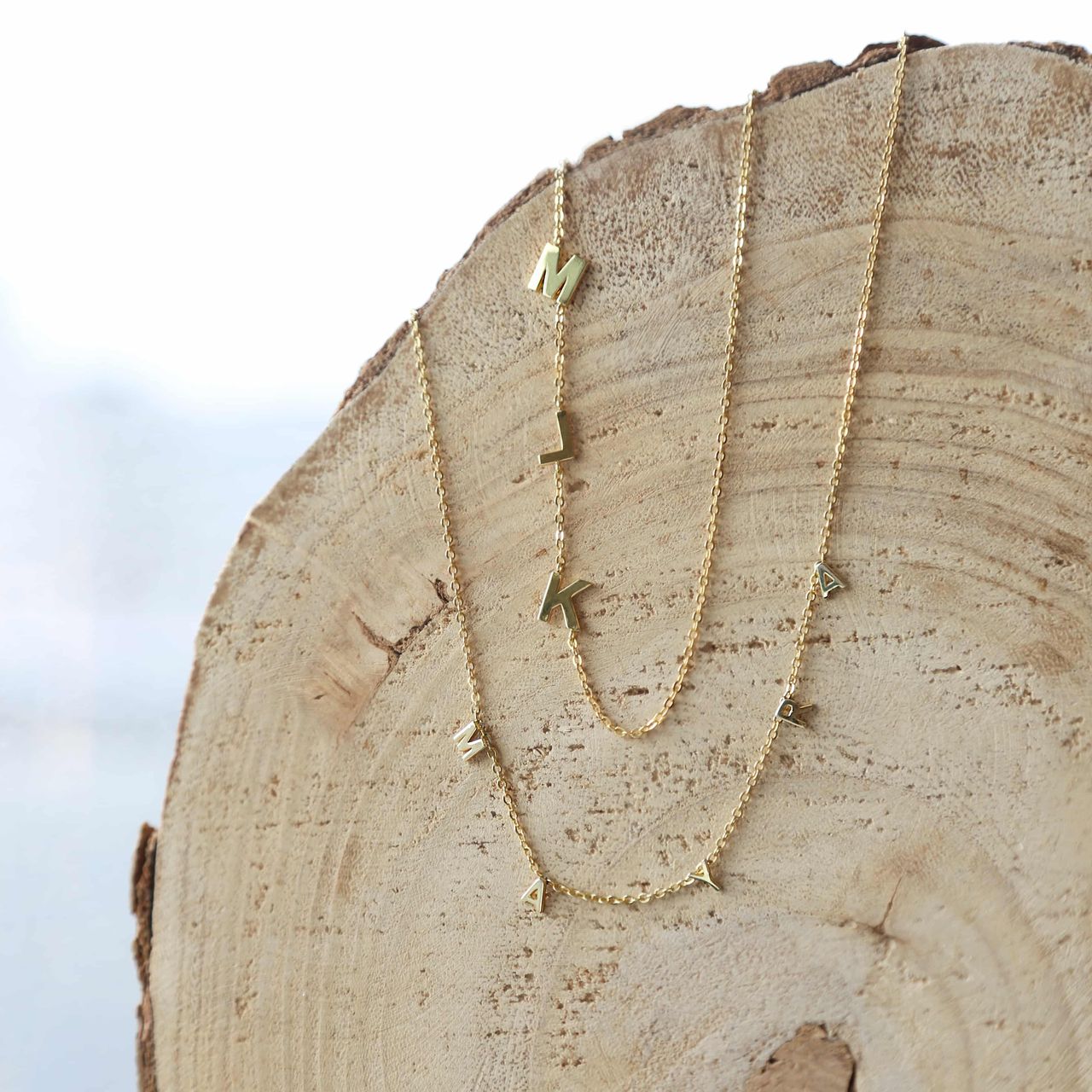 Zilveren goldplated naamketting voor dames