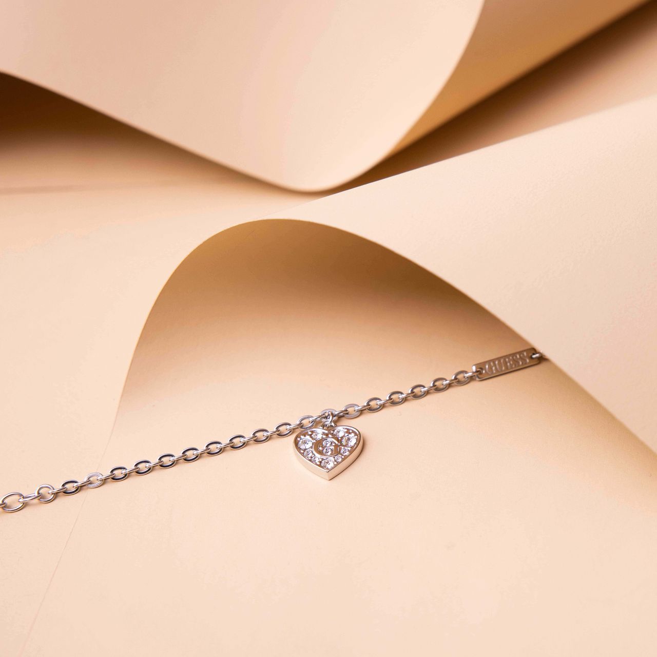 Guess stalen armband hart G SHINE