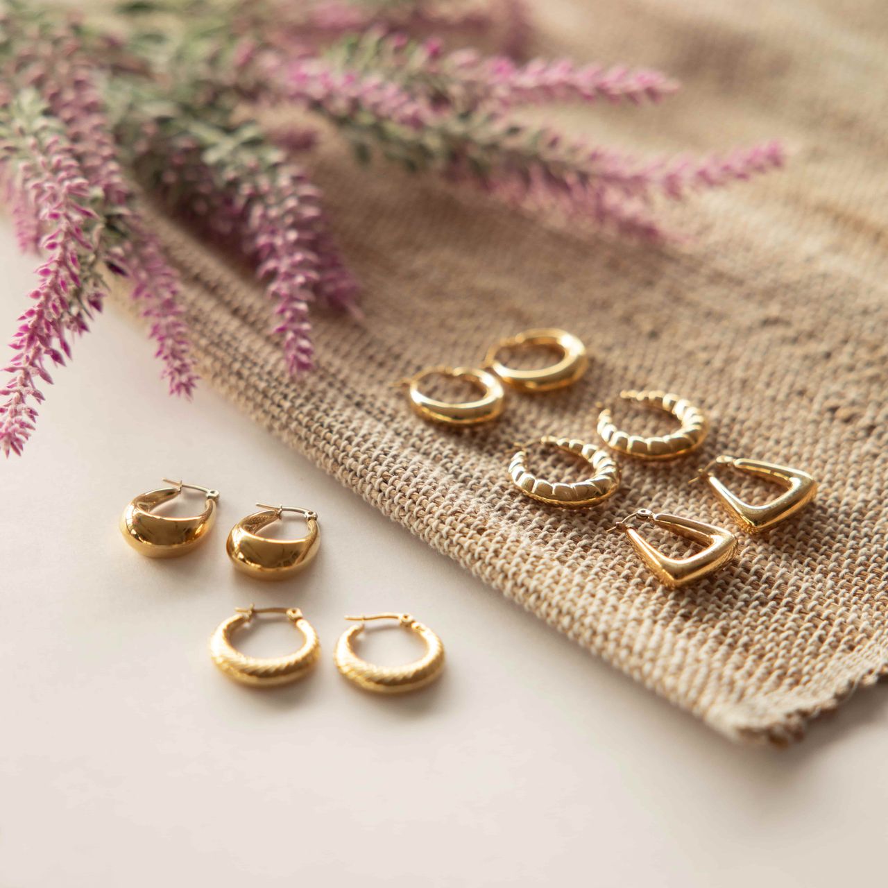 Stalen goldplated oorringen voor dames