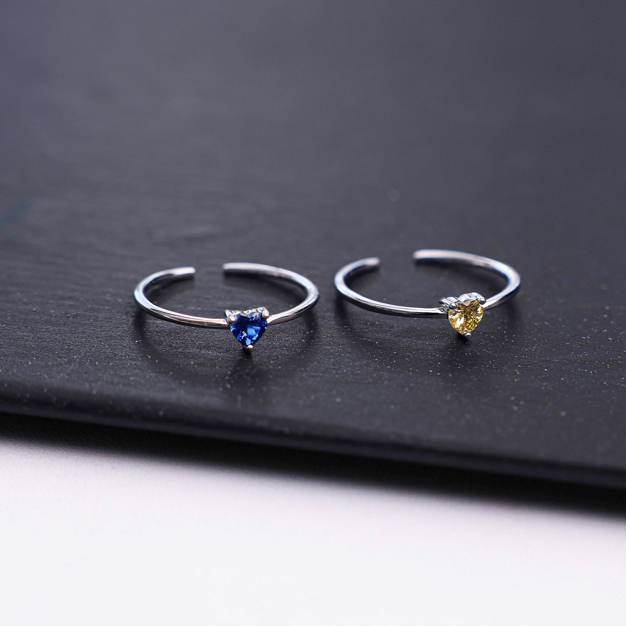 Zilveren ring Love month stone hart