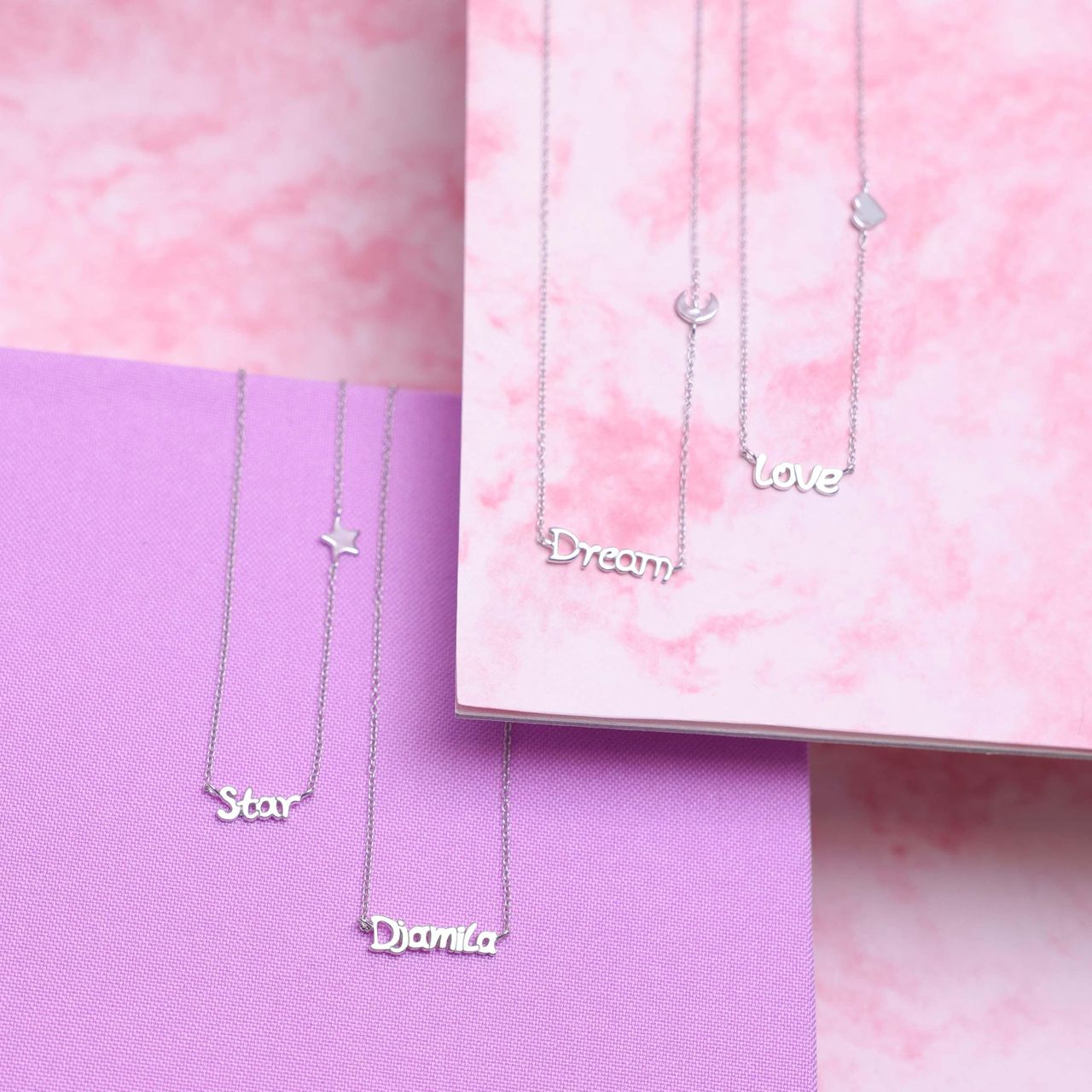 Zilveren ketting moon-dream