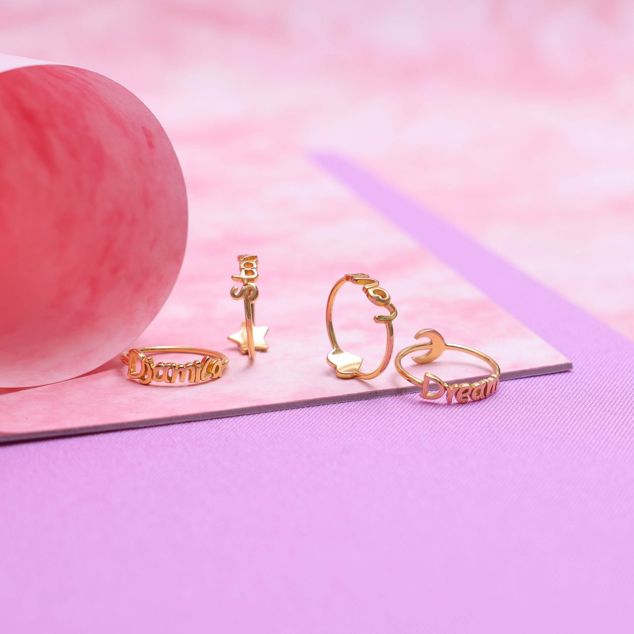 Zilveren goldplated ring heart-love