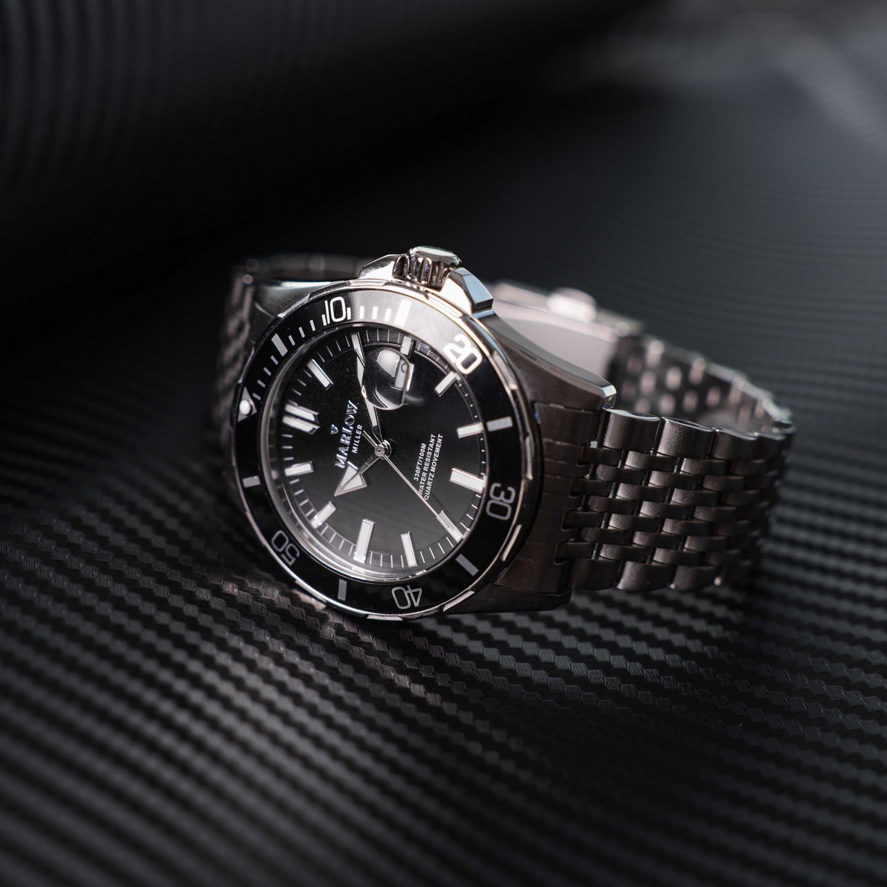 Marlow Miller Armbanduhr mit Edelstahlgehäuse und -armband