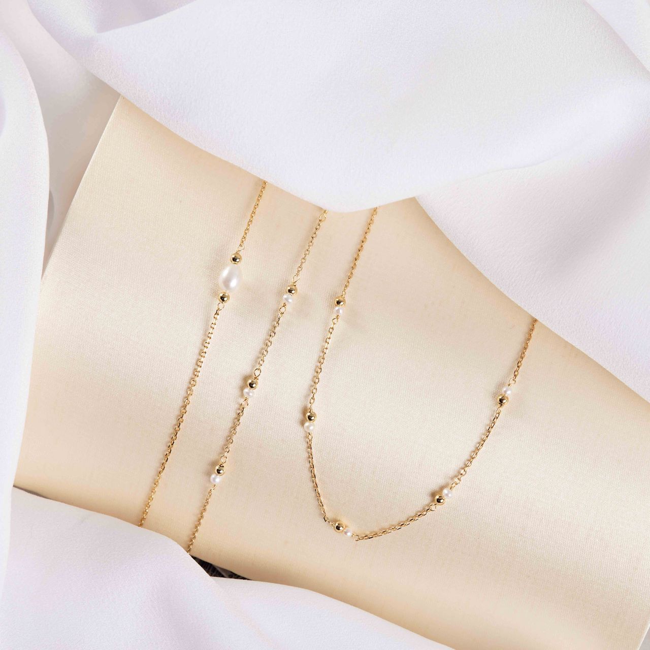 Armband, 925 Silber, vergoldet, Süßwasserperlen
