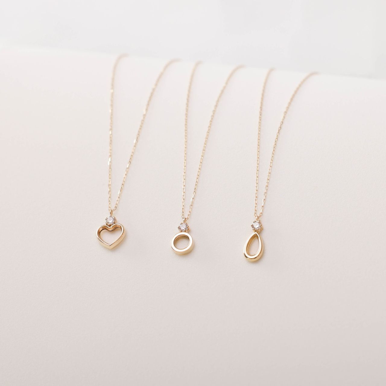 Halskette, 585 Gold, mit Anhänger, Herz, Zirkonia