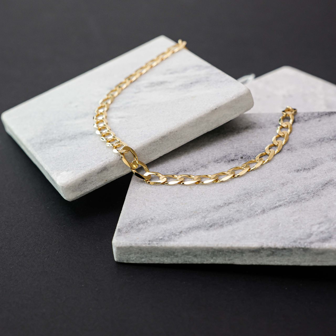 Halskette, 375 Gold, mit Gourmetglied, 7 mm