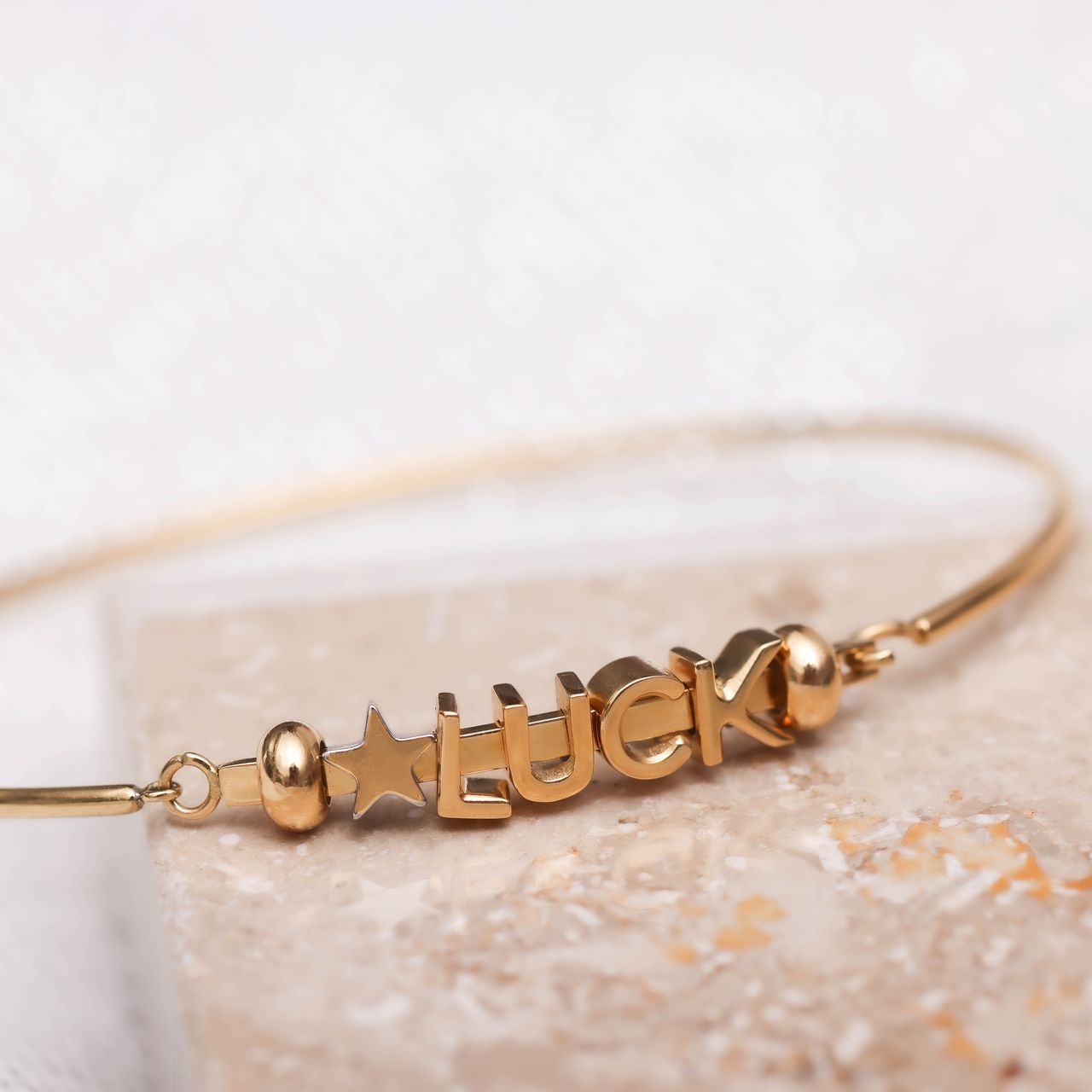 Stainless steel goldplated bangle voor dames