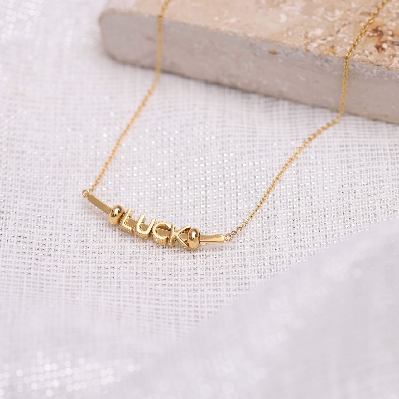 Stainless steel goldplated ketting met hanger voor dames